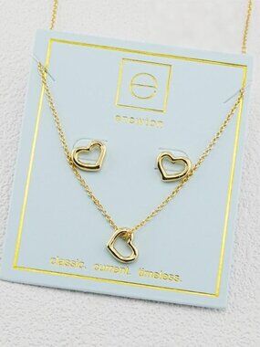 Enewton Heart Stud Earrings & Necklace Set